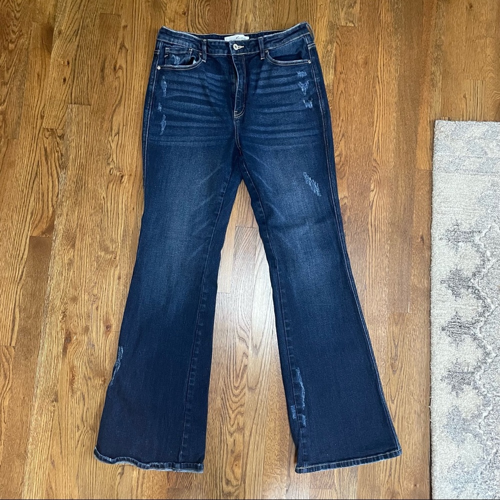 KanCan ellie high rise flare dark